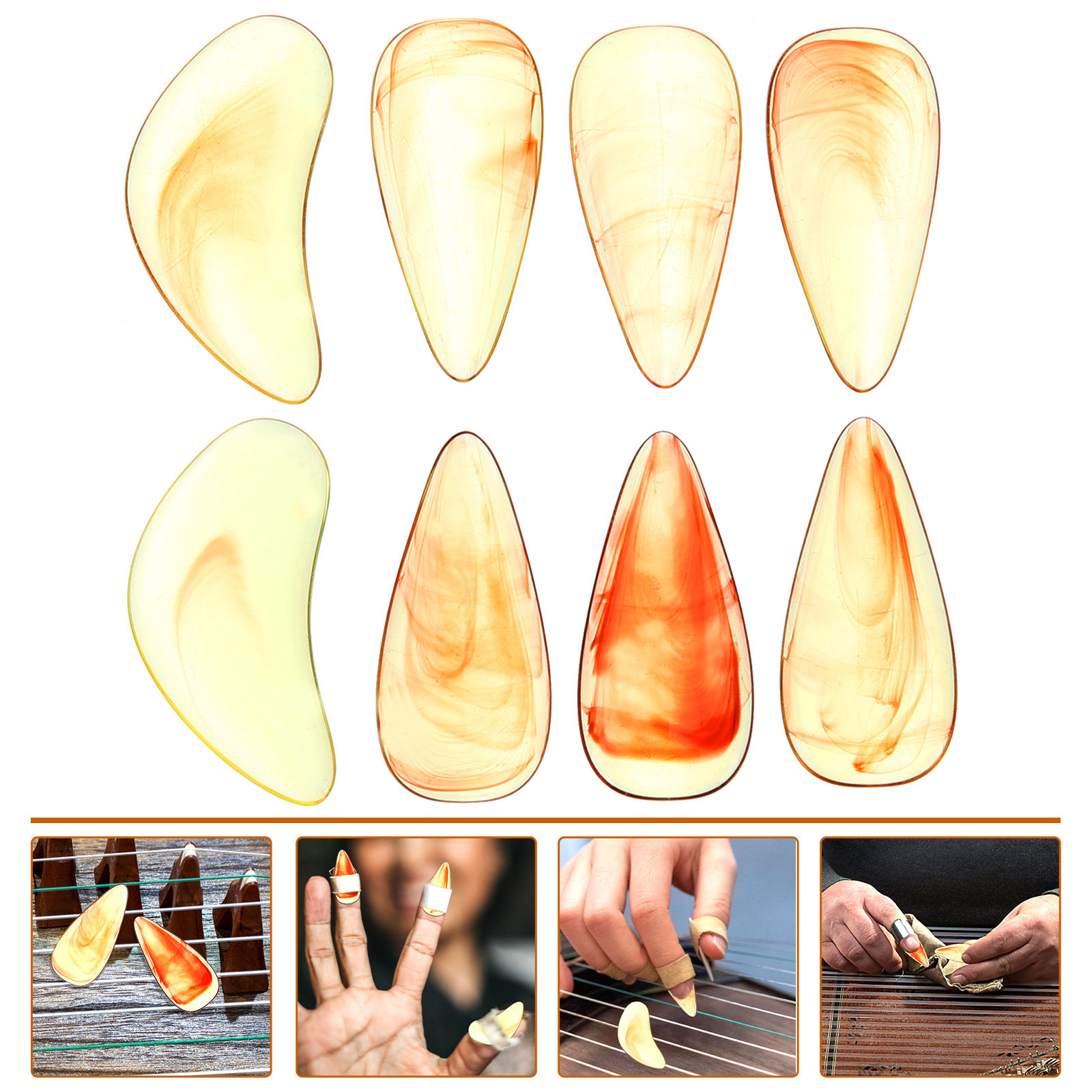 8Pcs Guzheng Finger Picks 악기 연 - Musical Instrument Guzheng 리뷰 및 가격