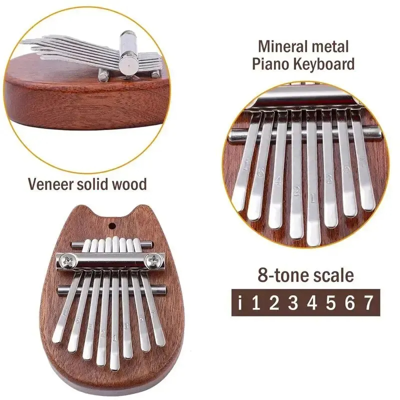 8 키 미니 우드 칼림바 고품질 절묘한 손가락 엄지 피 - Musical Instrument Marimba 리뷰 및 가격