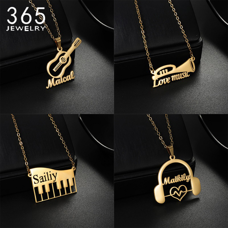 새로운 맞춤 이름 악기 펜던트 목걸이 스테인리스 스틸  - Musical Instrument With Names 리뷰 및 가격