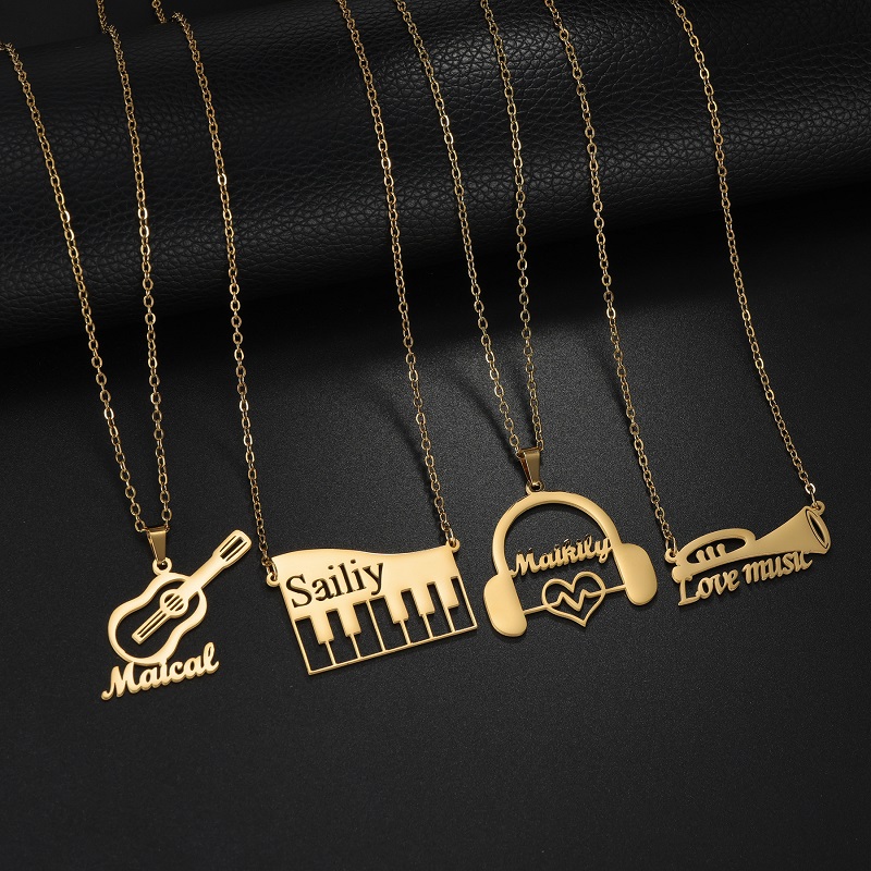 새로운 맞춤 이름 악기 펜던트 목걸이 스테인리스 스틸  - Musical Instrument With Names 리뷰 및 가격