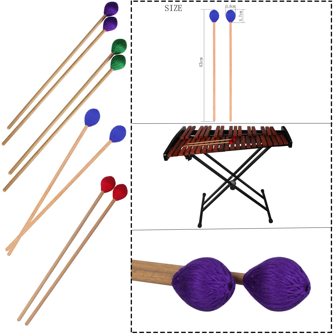 비치 손잡이가 있는 전문 마림바 말렛 타악기 액세서리  - Musical Instrument Marimba 리뷰 및 가격