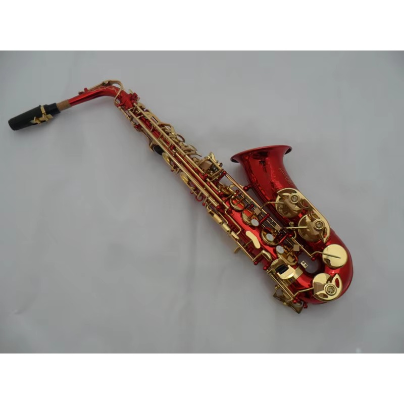 맞춤형 E플랫 알토 색소폰 레드 래커 골드 키 직접 공 - Musical Instrument Bassoon 리뷰 및 가격