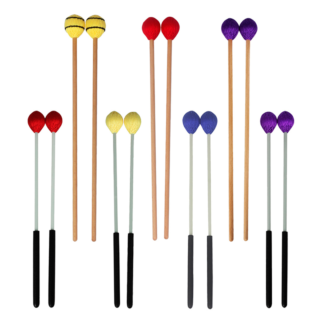 2개 마림바 말렛 컬러 원사로 감싼 헤드와 메이플 샤프 - Musical Instrument Marimba 리뷰 및 가격